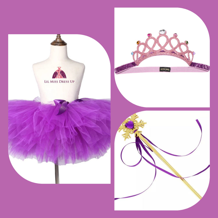 LIL MISS -  Princess Tutu Signature Dress Up Set - Purple/Gold