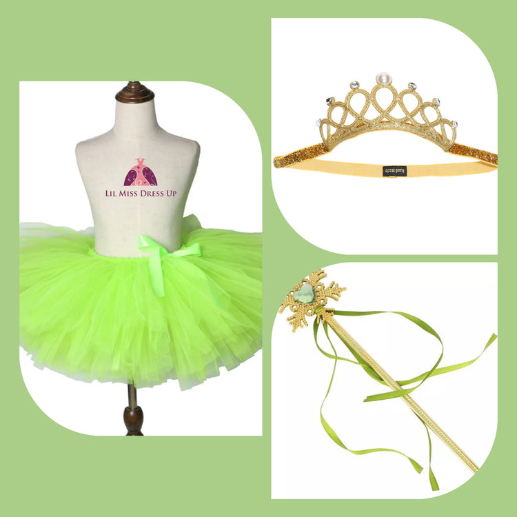 LIL MISS -  Princess Tutu Signature Dress Up Set - Lime Green/Gold