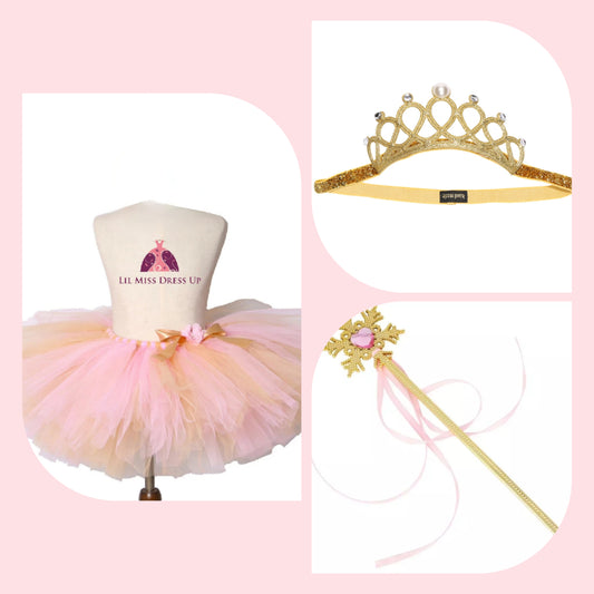 LIL MISS -  Princess Tutu Signature Dress Up Set - Light Pink/Gold