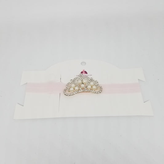 LIL MISS -  Jeweled Princess Crown Headband- Pink