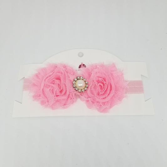 LIL MISS -  Shabby Flower Headband- Pink