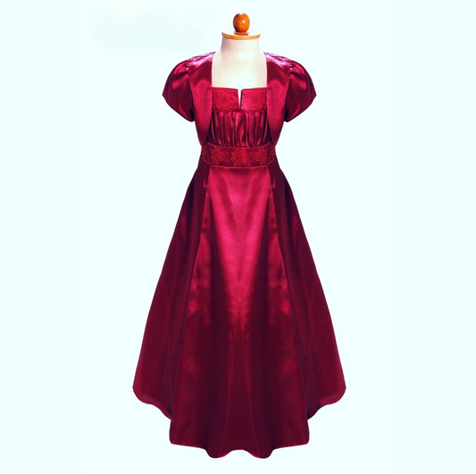 LIL MISS -  Tia - Burgundy - Girls Dress