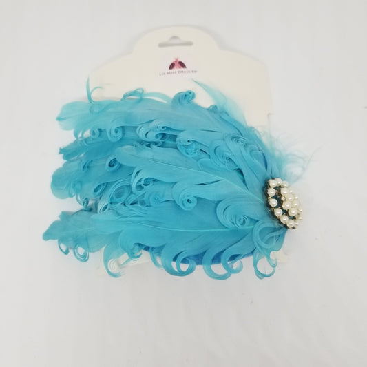 LIL MISS -  Feather Headband- Turquoise
