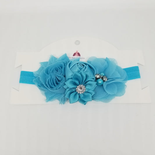 LIL MISS -  Flower Headband- Turquoise