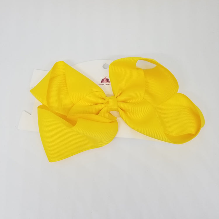 LIL MISS -  Large Bow Hair Clip- Yellow